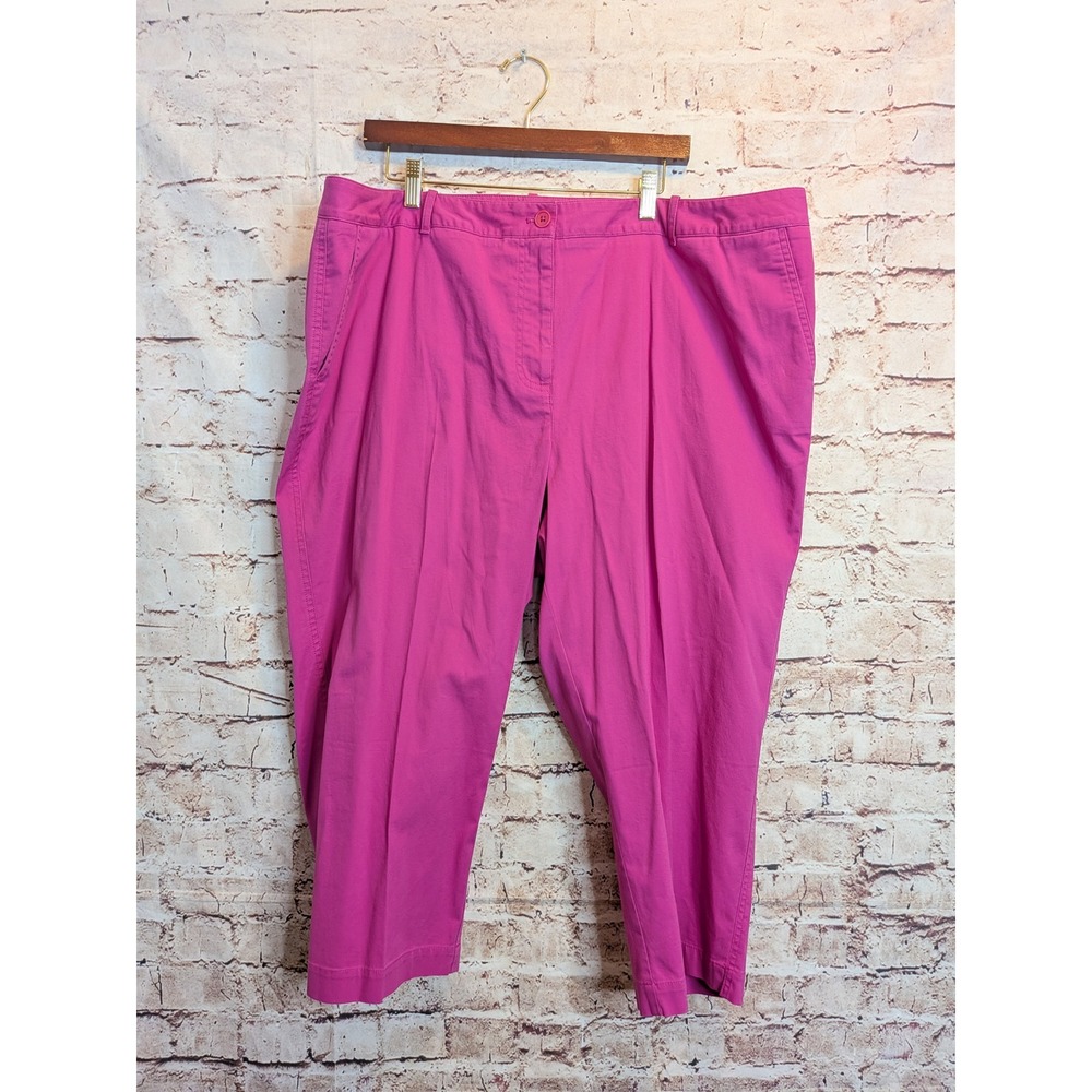 Talbots Womens Pink Capri Pants Plus Size 22W